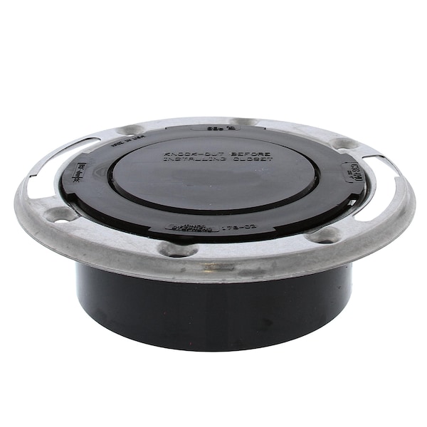 Jones Stephens 4in. ABS Closet Flange with Stainless Steel Ring and Knockout C58040 - main